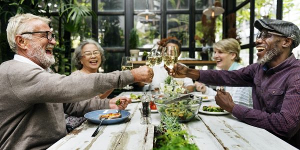 Group of Senior Retirement Meet up Happiness Concept